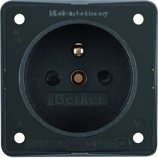 [BH961952505] Berker Integro - Penaarde stopcontact met contactbeveiliging (Mat antraciet) - VPE=10