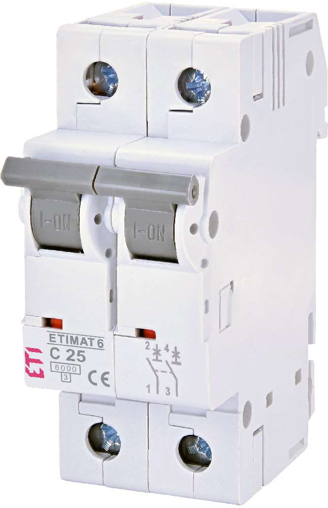 ETI Etimat 6 - Disjoncteur C 2p 6kA 25A