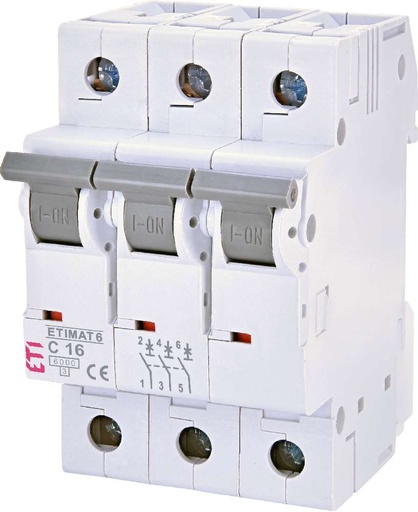 [ET2145516] ETI Etimat 6 - Disjoncteur C 3p 6kA 16A