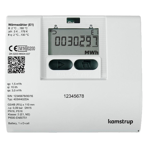 [LJ84752SEC] Lingg & Janke Kamstrup Multical 403 - Qp6 / DN25 / 260mm / Flansch