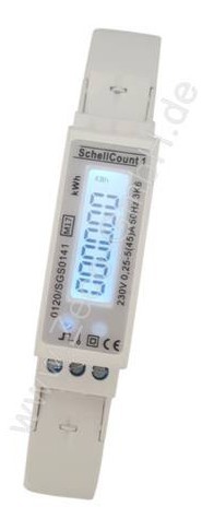 [SE460545] kWh compteur 2F - 45A LCD modulair - MID /S0