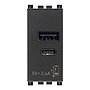 Vimar Arké - Unité de alimentation USB-A 5V 2,4A 1M (Gris)